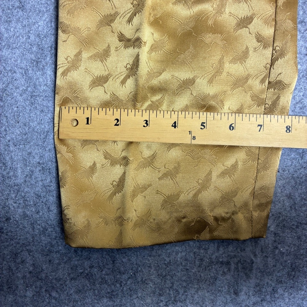 Vintage Anne Namba Size XS Gold Satin Crane Print Pants Elastic Waist - Picture 6 of 6